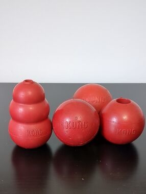 Kong Red Rubber Dog Toy Set - 4 Piece